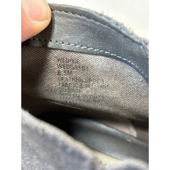 Steve Madden Womens Shoes 8.5 M Gray Wedge Ankle Close Toe Zip Heel Leather - Picture 11 of 12